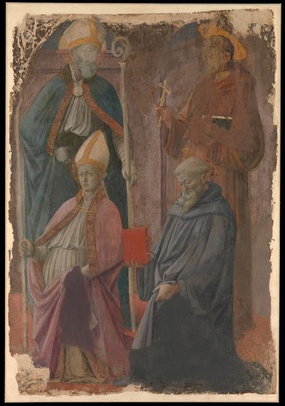Santi Agostino e Francesco, un vescovo santo e San Benedetto da Filippo Lippi