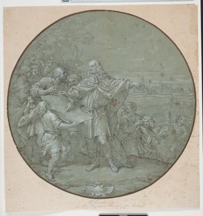 Cosimo III fortifica il porto di Livorno. Disegno preparatorio per una placca d