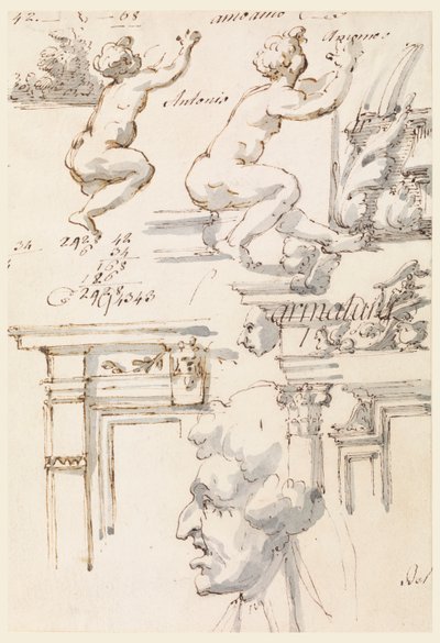Dettagli architettonici e studi di figure da Filippo Marchionni