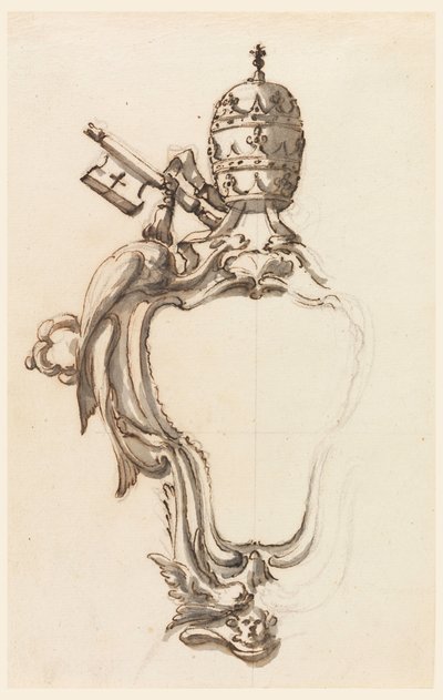Disegno, uno scudo papale, 1740-70 da Filippo Marchionni