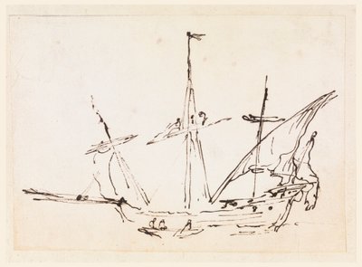 Disegno, Una nave a vela, 1770-1800 da Filippo Marchionni