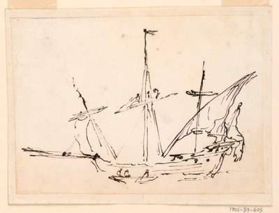 Disegno, Una nave a vela, 1770-1800 da Filippo Marchionni