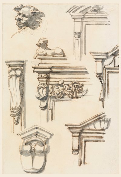 Disegno, studi di architettura, 1750-75 da Filippo Marchionni