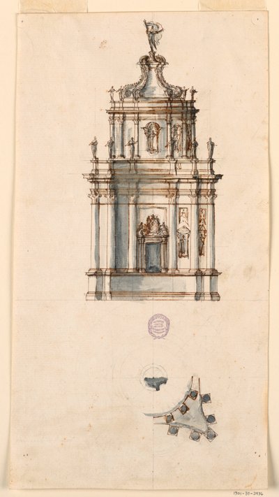 Disegno, progetto per un tabernacolo, 1750-1775 da Filippo Marchionni