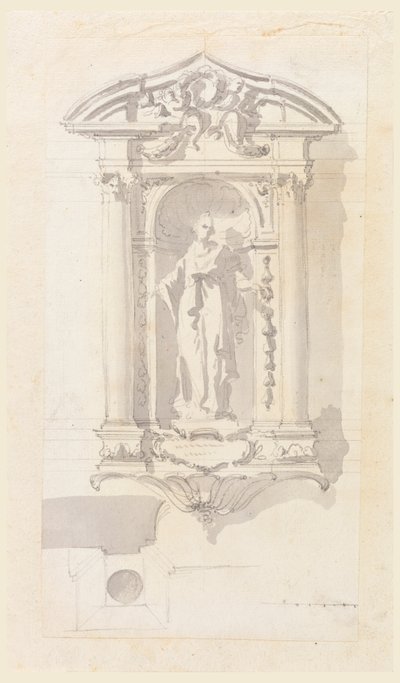 Nicchia con una statua di una santa da Filippo Marchionni