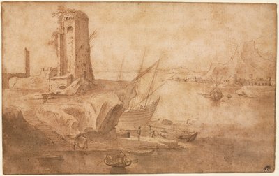 Paesaggio con torre sulla riva del mare, 1600-1614 da Filippo Napoletano