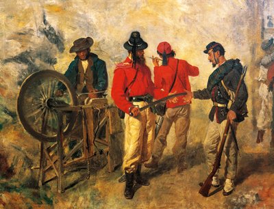 Garibaldini il giorno prima della battaglia di Filippo Palizzi, dettaglio da Filippo Palizzi