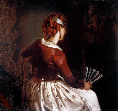 Donna con il ventaglio (dettaglio) da Filippo Palizzi