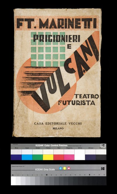 Futurismo: copertina di "Prigionieri e Vulcani" da Filippo Tommaso Emilio Marinetti