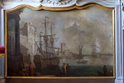 Paesaggio marino, paravento, residenza di caccia, Stupinigi, Piemonte, Italia da Filippo or Juvara Juvarra