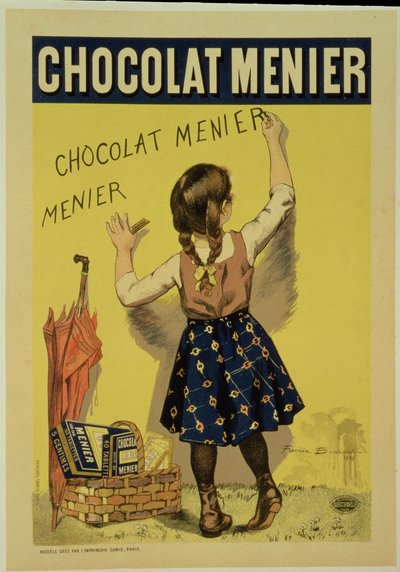 Riproduzione di un poster pubblicitario del cioccolato 