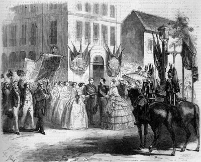 Viaggio di Napoleone III (1808-1873) e Eugenia de Montijo (1826-1920) a Rouen da Firmin Massot