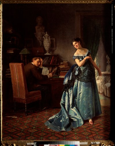 Una dama alla moda, preparazione per un ballo da Firs Sergeevich Zhuravlev