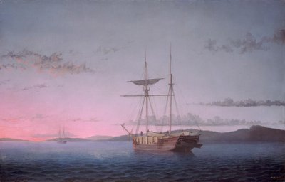 Golette da legname alla sera nella baia di Penobscot da Fitz Henry Lane