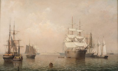 Mercantili al largo del porto di Boston, 1863 da Fitz Henry Lane