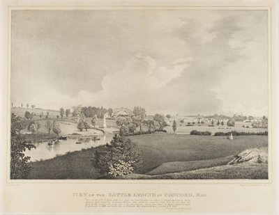Vista del campo di battaglia di Concord, Massachusetts da Fitz Henry Lane