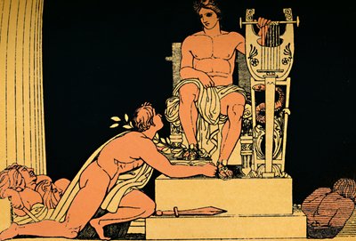Oreste supplicante ad Apollo, 1880 da Flaxman