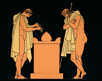 Oreste alla tomba del padre, 1880 da Flaxman