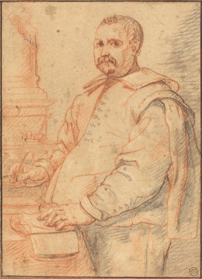 Uno studioso che scrive da Flemish 17th Century