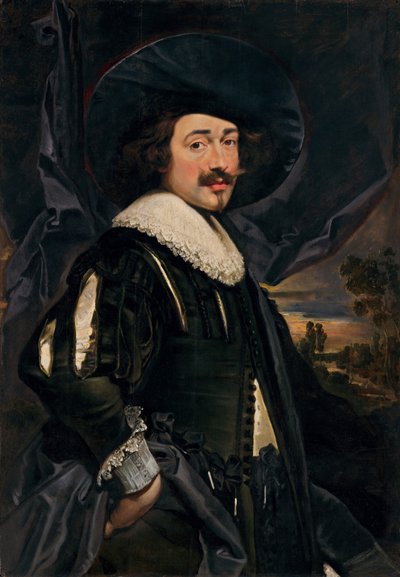 Ritratto di un uomo con cappello a tesa larga da Flemish 17th Century