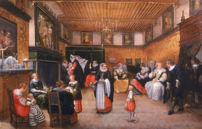 Una festa di battesimo, 1629 da Flemish School