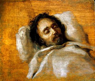 Studio di un uomo sul letto di morte da Flemish School