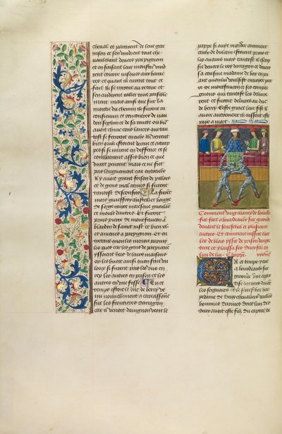 Un torneo a Bordeaux, c.1480-83 (tempera e oro su pergamena) da Flemish School