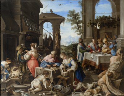 Banchetto del ricco Epulone, 1600-25 da Flemish School