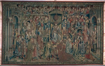 Betsabea accolta a corte, Arazzo di Davide e Betsabea, c.1510-15 da Flemish School