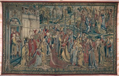 Betsabea ordinata al Palazzo, Arazzo di Davide e Betsabea, c.1510-15 da Flemish School