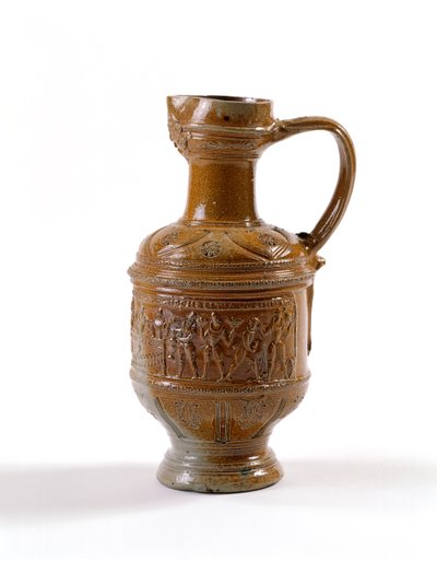 Brocca da Birra, realizzata a Raeren, Belgio, c.1580-1600 da Flemish School