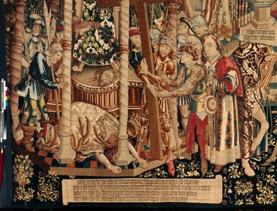 Cattedrale. Il museo degli arazzi. Arazzo fiammingo. La leggenda della Santa Croce. (dettaglio). Ca. 1450. 430x1120cm. da Flemish School