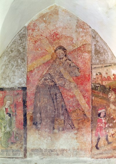 Cristo che porta la croce, affresco nella cripta, c.1480-1540 da Flemish School