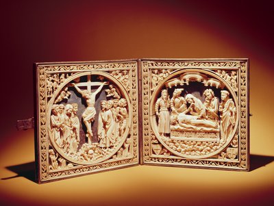Crocifissione e sepoltura, c.1400 da Flemish School