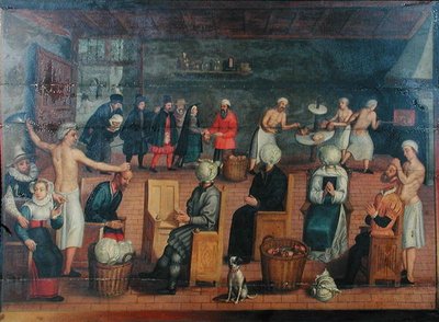 Decapitazione e sostituzione delle teste con cavoli: cottura delle teste e applicazione del trucco da Flemish School