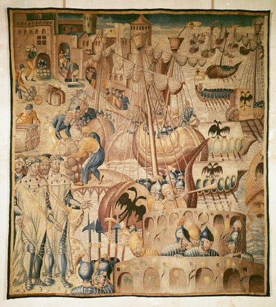 Partenza di una flotta di navi da Flemish School