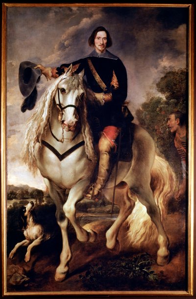 Ritratto equestre di un capitano con il suo paggio moresco da Flemish School