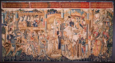 Arazzo fiammingo. Serie La storia di Tebe: Tidio e Polinice. Ca 1490-1500. da Flemish School