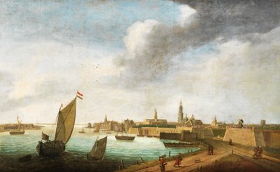 Veduta fiamminga di Anversa del 17° secolo da Flemish School