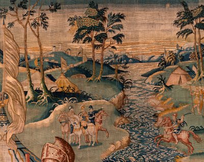 Accampamento militare vicino al fiume Granikos. Atelier di Oudenaarde. 17° secolo. da Flemish School