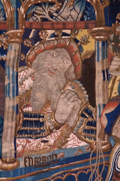 Arazzo fiammingo. Passaggio del Mar Rosso. Ca 1490. Dettaglio da Flemish School