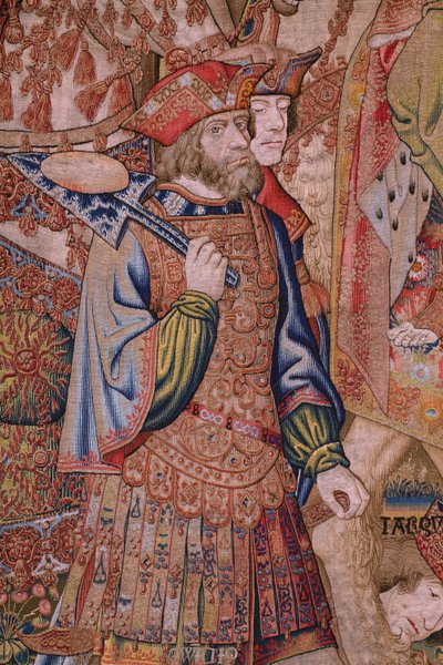 Arazzo fiammingo. Serie Moralità: La virtù degli onori. Ca 1520. (dettaglio) da Flemish School