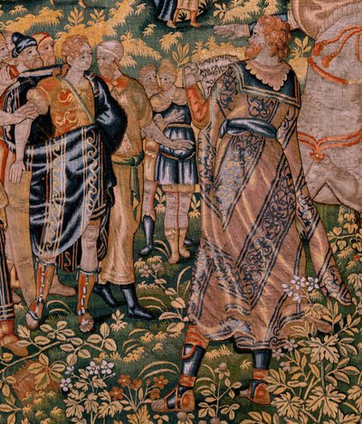 Arazzo fiammingo. Serie Storia di Ciro. N. II Astiage riconosce Ciro. Anonimo, basato su Michiel Coxcie. Atelier Anversa. Ca 1590. da Flemish School