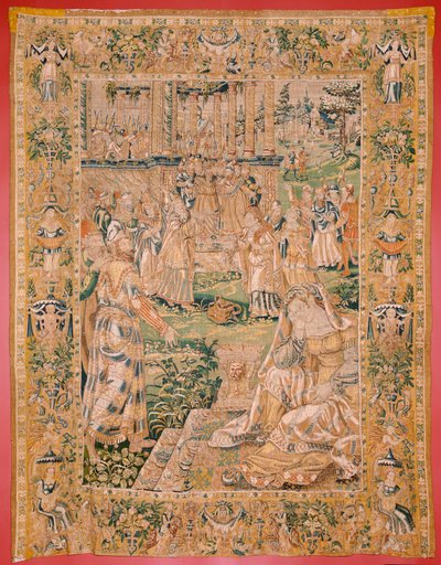 Arazzo fiammingo. Serie Il Libro di Giuditta. Giuditta mostra la testa di Oloferne. Nono arazzo della serie. Manifattura Paesi Bassi, Bruxelles(?). Seconda metà del XVI secolo. Lana. Chiesa di San da Flemish School