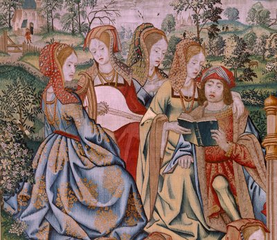 Betsabea al bagno (dalla serie La storia di Davide e Betsabea) da Flemish School
