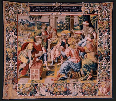 Serie La storia di Annibale. Magone, messaggero di Annibale, a Cartagine (quinto arazzo della serie) da Flemish School