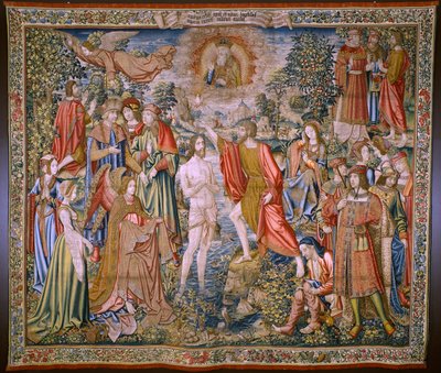 Arazzo fiammingo. Serie La Storia di San Giovanni Battista: Il Battesimo di Cristo. Atelier di Bruxelles. 1515-1520. da Flemish School