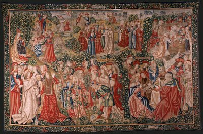 Serie La parabola dei lavoratori nella vigna. La chiamata dei lavoratori. Primo arazzo della serie. Manifattura Bruxelles, laboratori di Pieter van Aelst (?). Ca 1500. da Flemish School