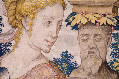 Serie Vertumno e Pomona: Vertumno trasformato in contadino. Atelier Willem de Pannemaker. Ca 1545-1550. (dettaglio) da Flemish School