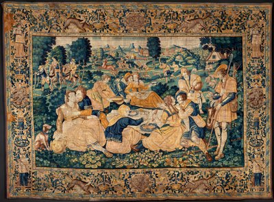Arazzo fiammingo. Il pasto campestre (Het landelijk maal). Atelier di Oudenaarde. 331x465cm. Iinv (83073)-8 / 00008. XVII secolo. da Flemish School